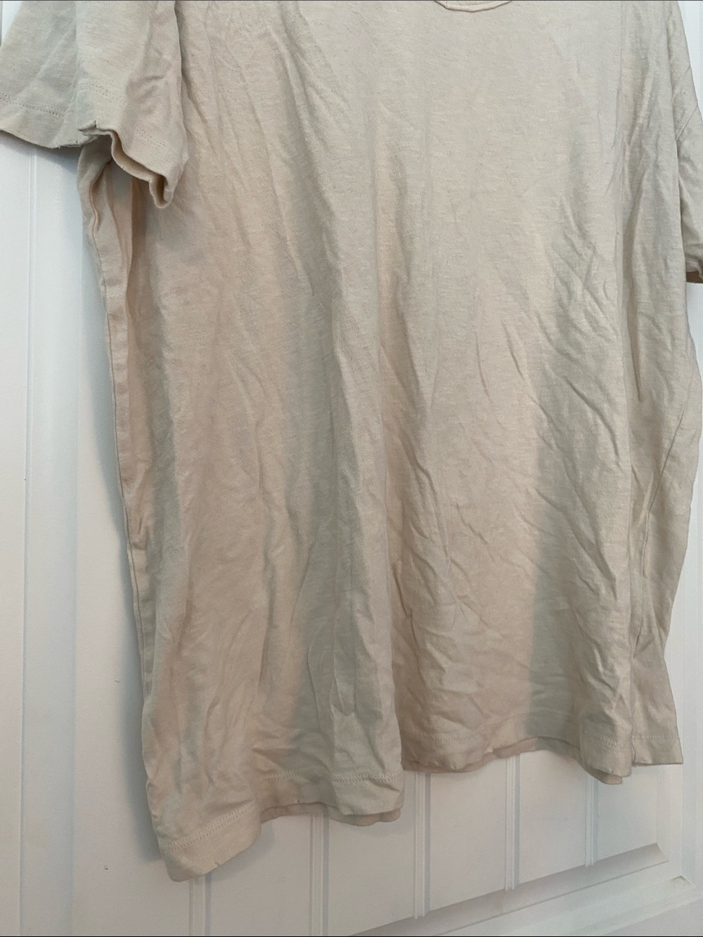 aerie Lightweight V-Neck Short Sleeve Tee - Cream size Large - Picture 6 of 7